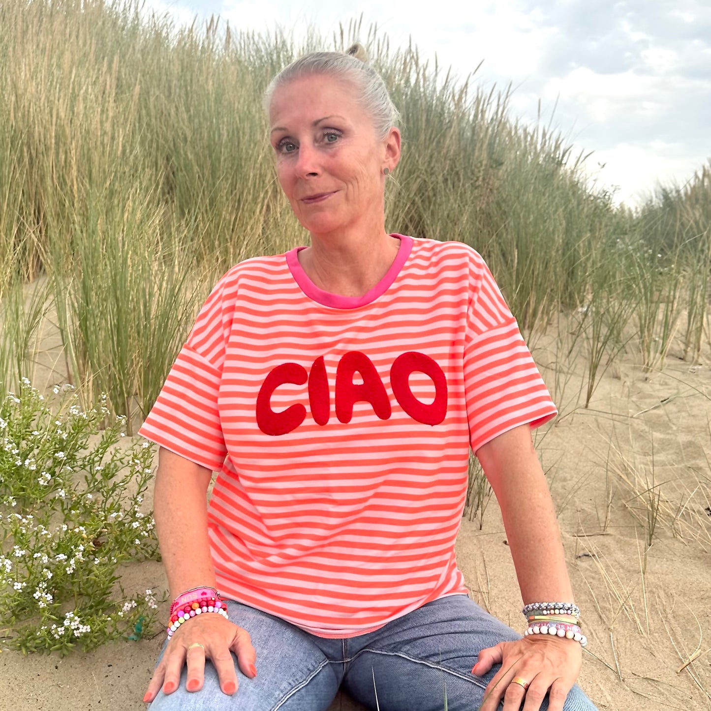 Shirt "CIAO" (NeonOrange-Rosa)