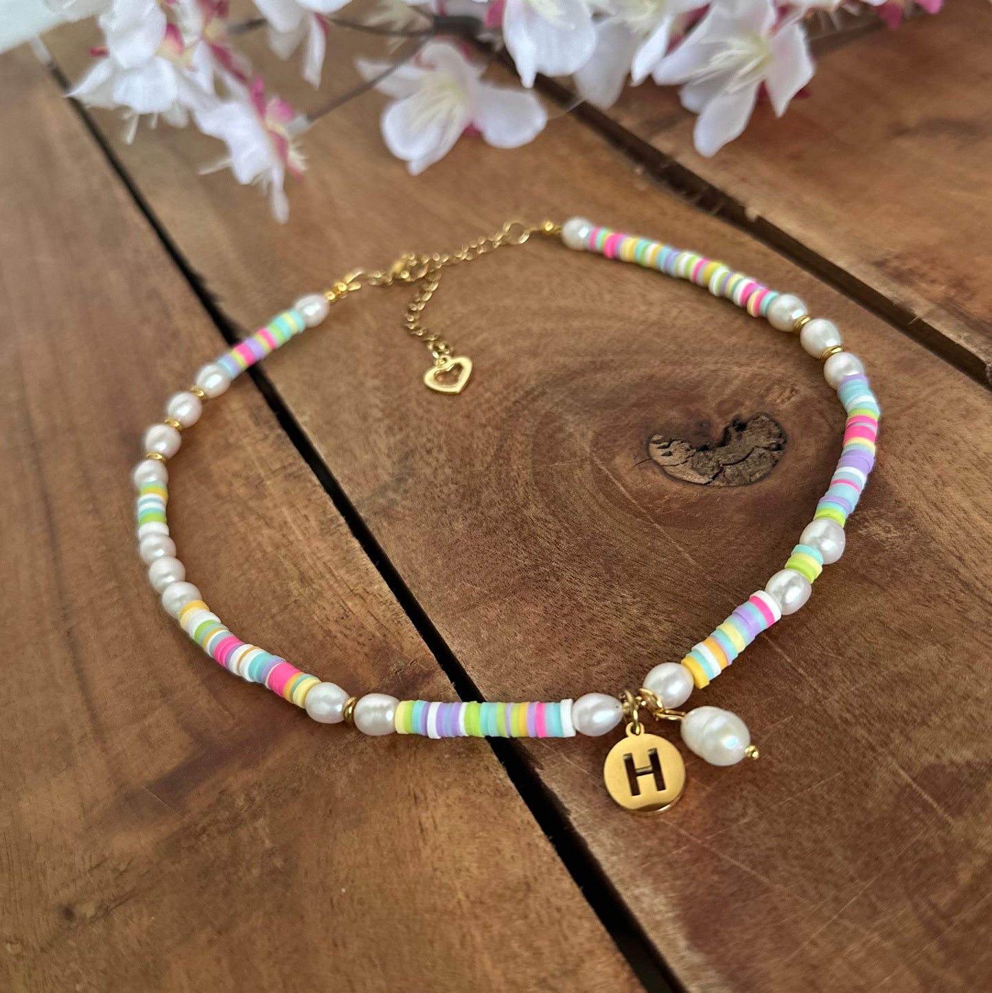 Choker "PastellLove" mit Wunschbuchstabe (in Gold oder Silber)