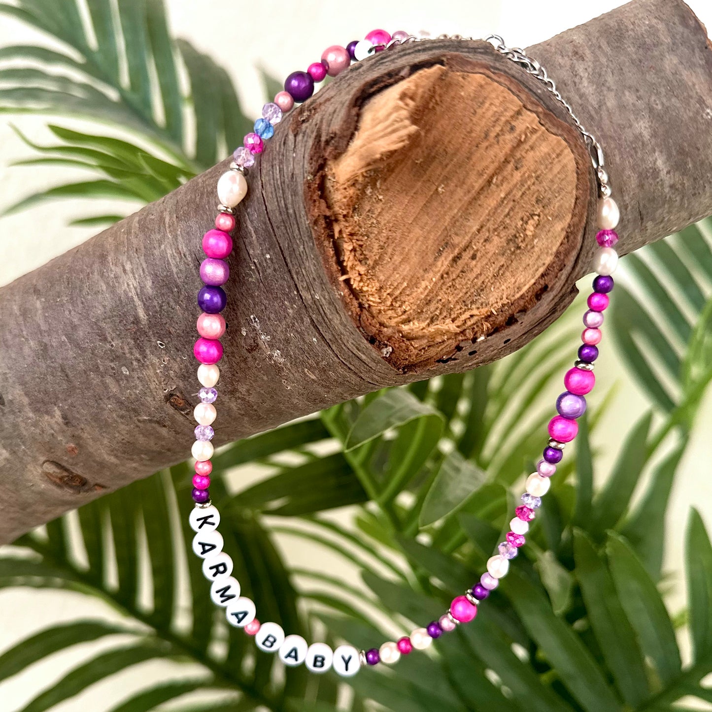 Choker "Karma&Love" mit Wunschtext (verschiedene Farben zur Auswahl)
