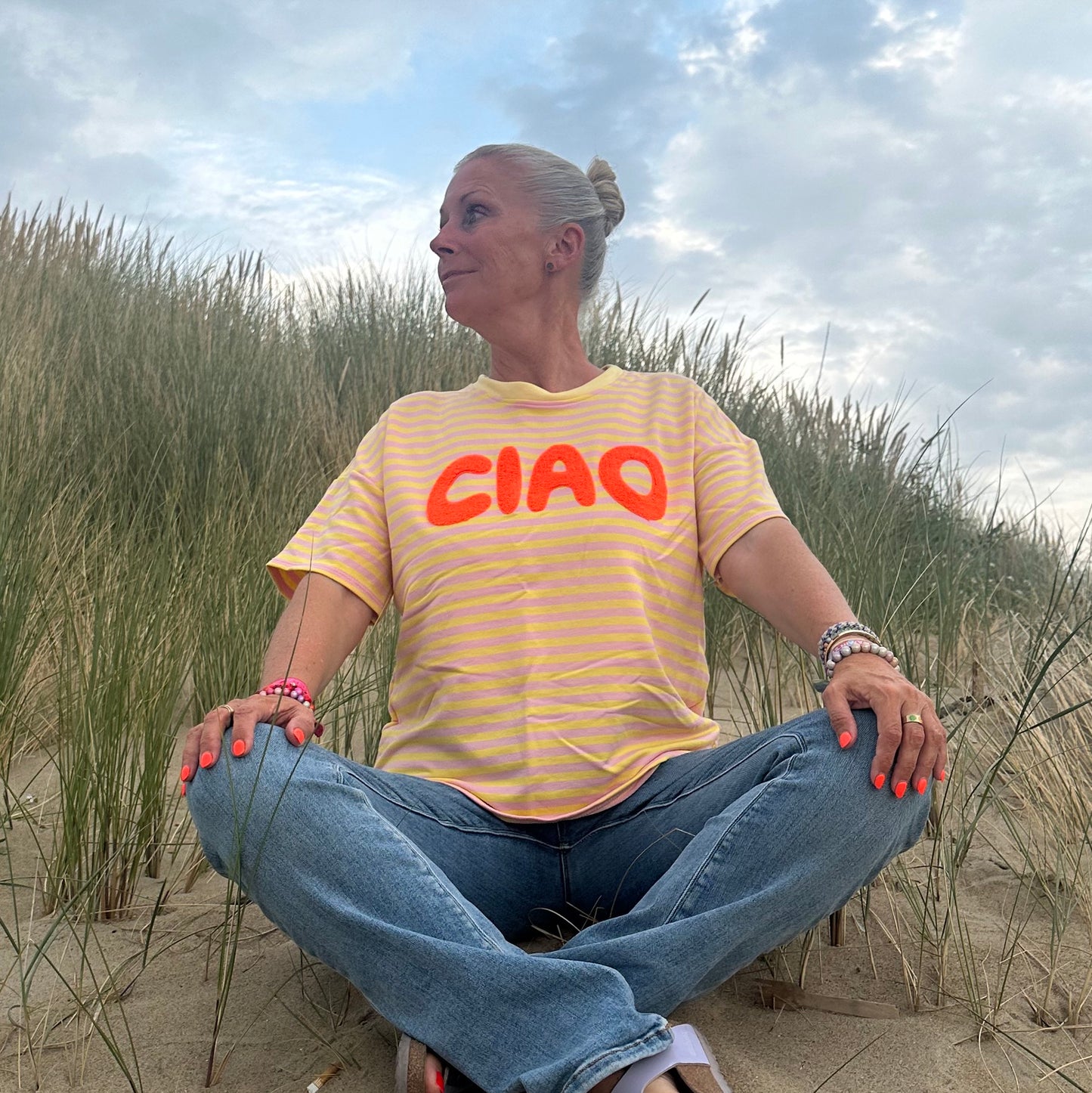 Shirt "CIAO" (Gelb-Flieder)