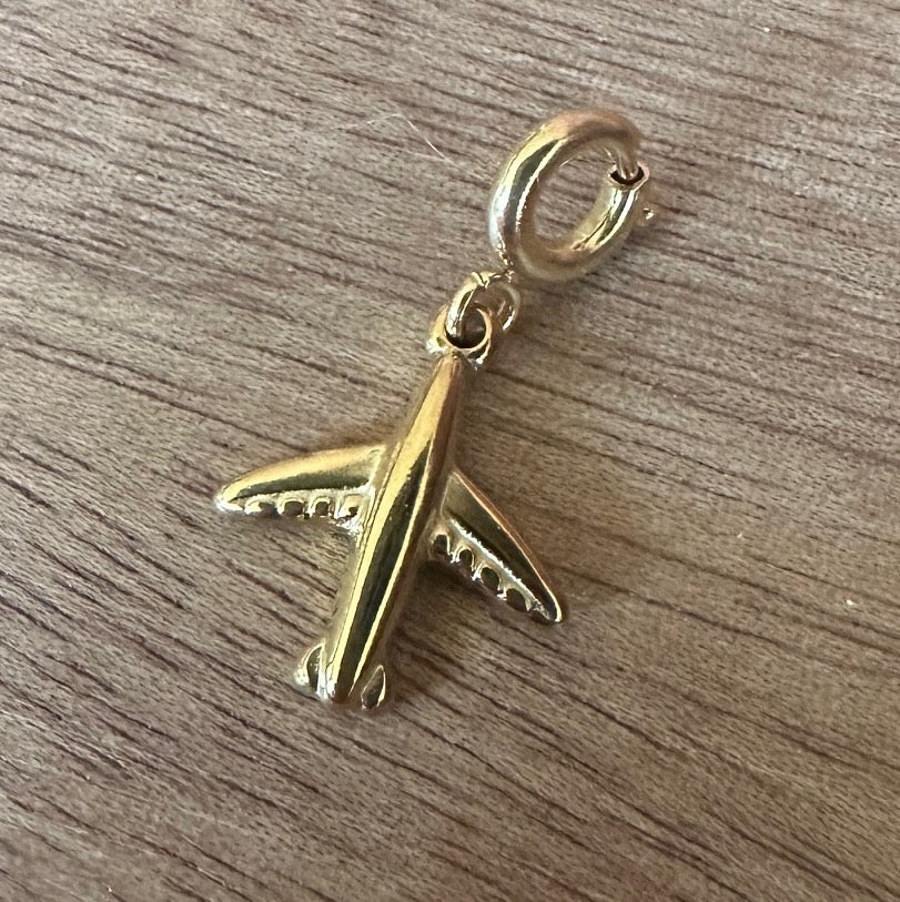Charm "Flugzeug" (in Gold oder Silber)