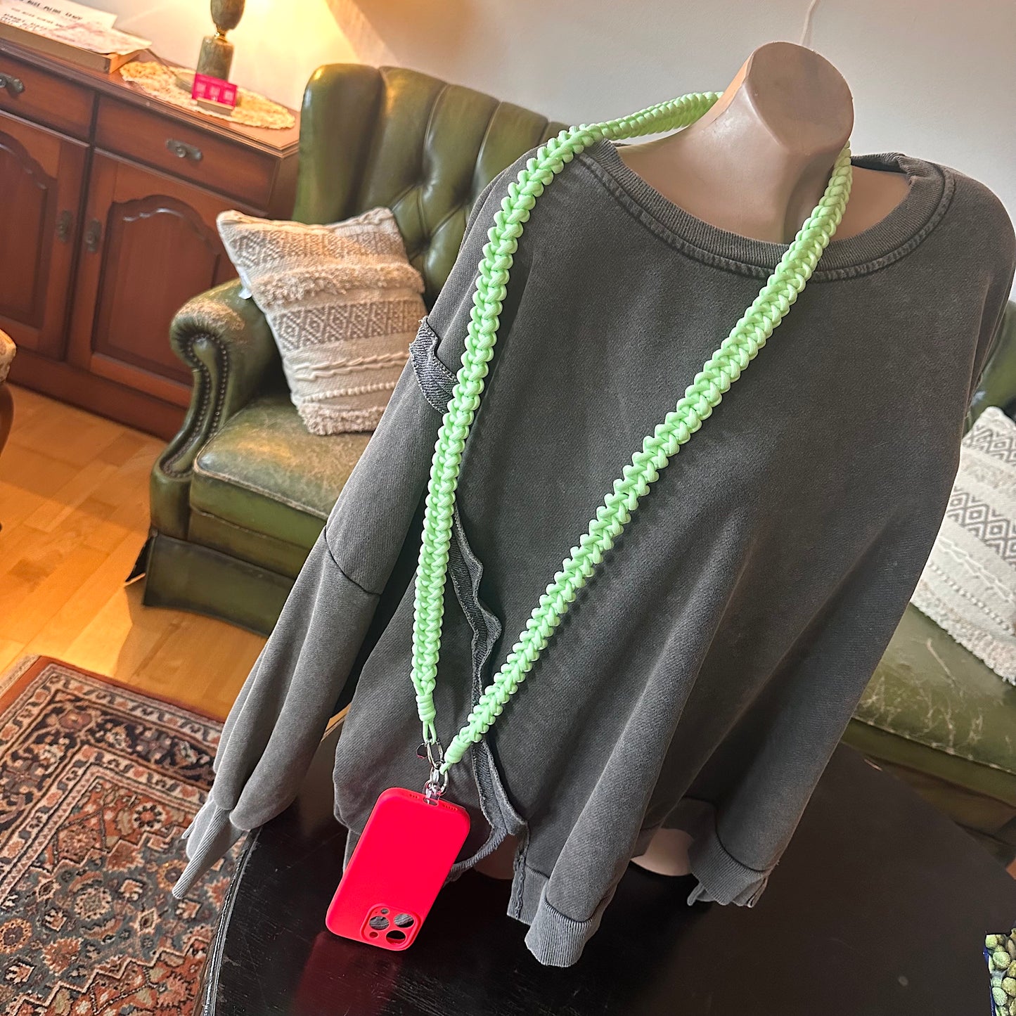 Handykette geflochten (mintgrün)