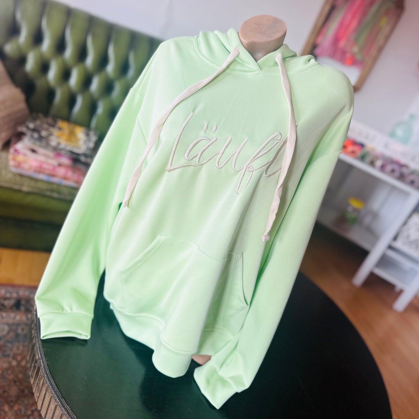 Hoodie "LÄUFT" in mintgrün (oneSize)