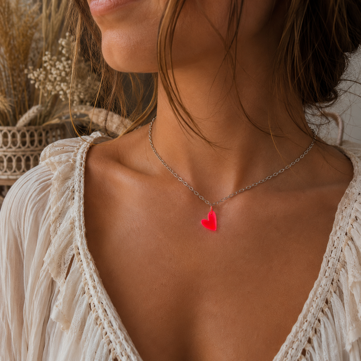 NEONVIBES Edelstahlkette - Damenkette mit NEON-Anhänger - Gold oder Silber