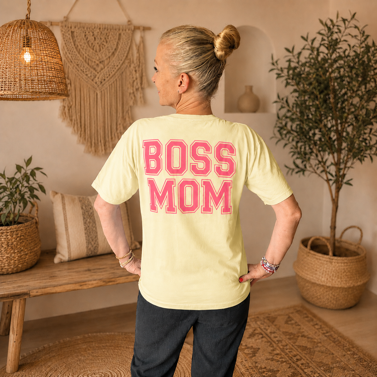 Shirt "BOSS MOM" (GELB/NEONROT) oneSize