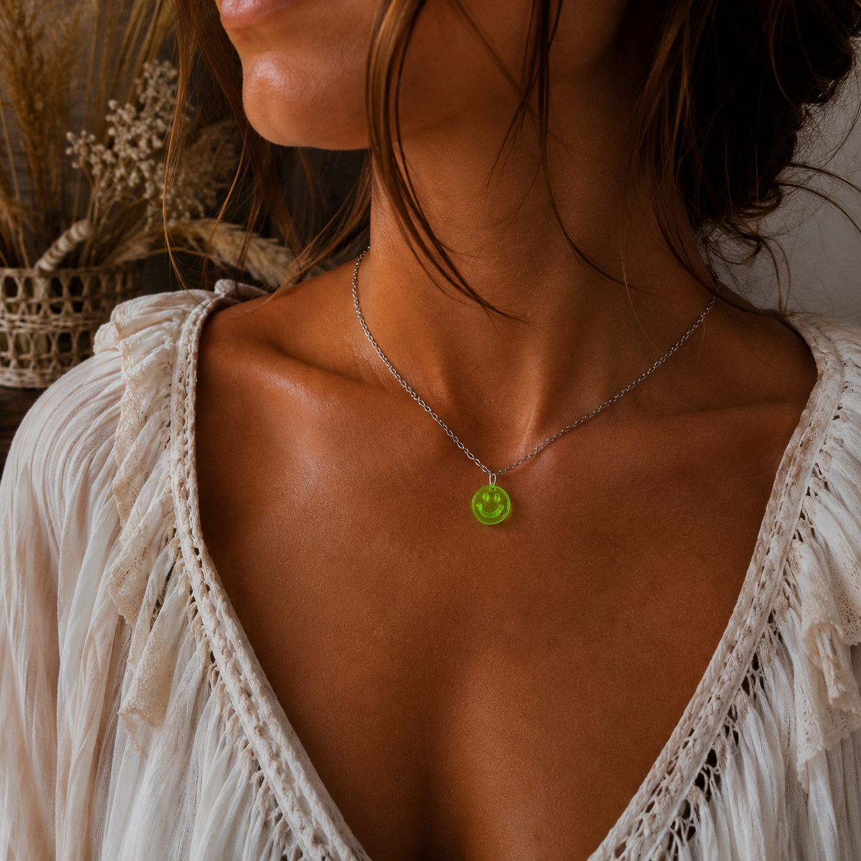 NEONVIBES Edelstahlkette - Damenkette mit NEON-Anhänger - Gold oder Silber