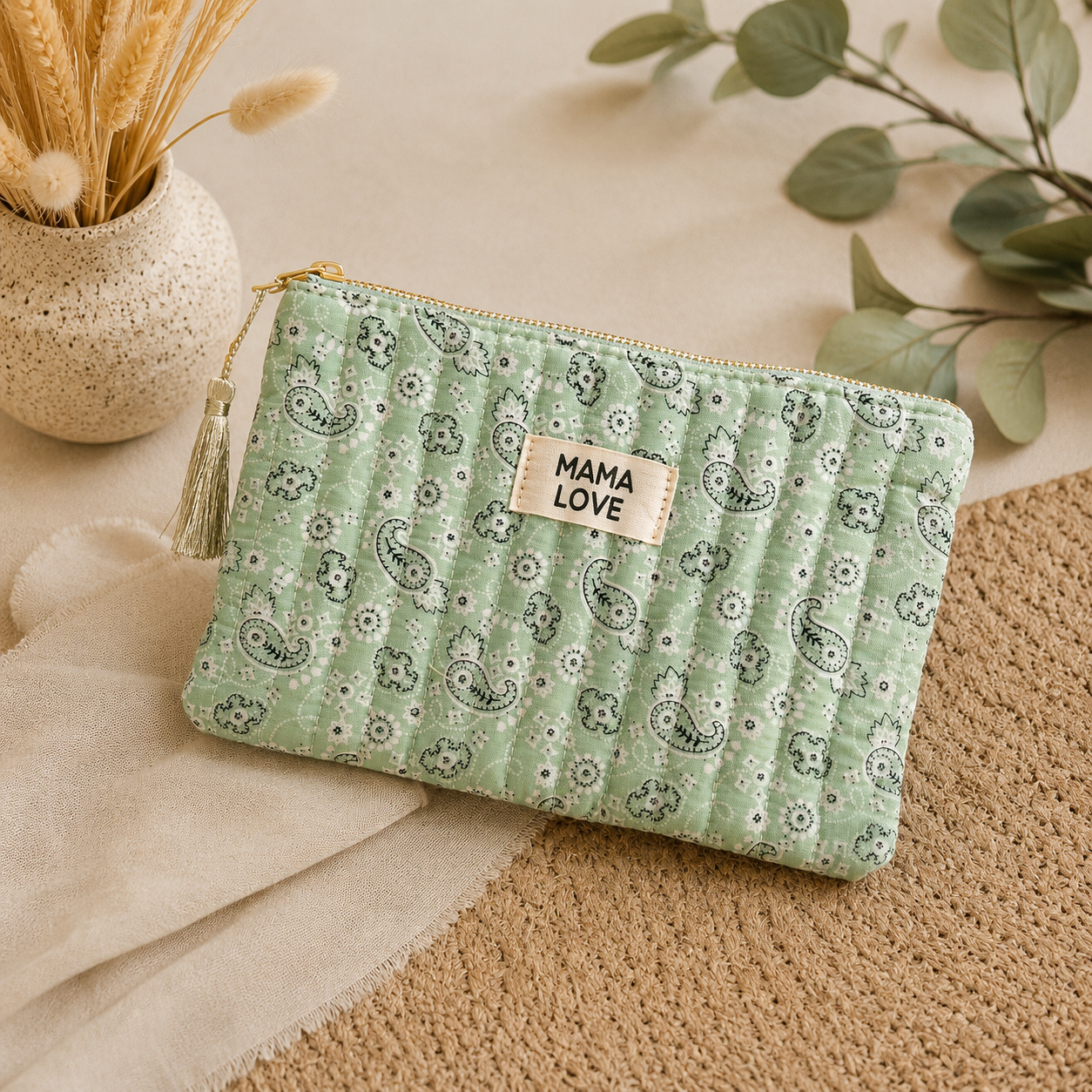 Kunterbuntes Mini-Täschchen "MAMA LOVE" (MINT)