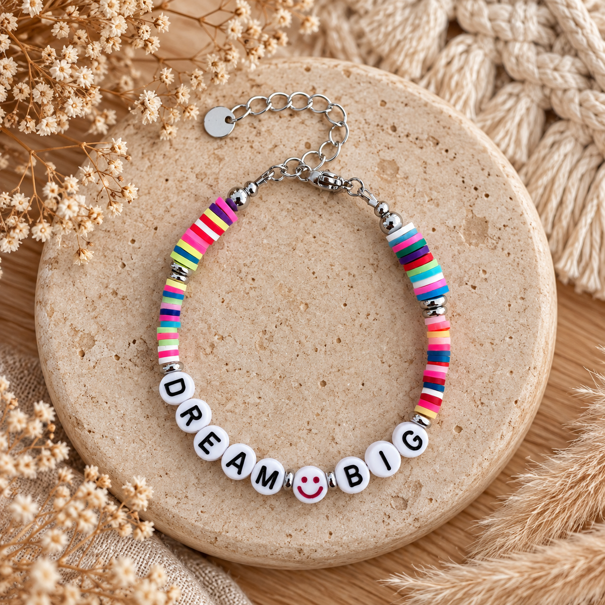 personalisiertes Perlenarmband "LIVIA" I in Gold oder Silber l mit Wunschtext