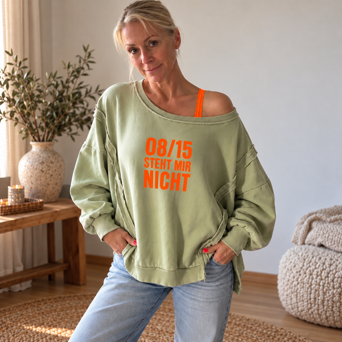 Sweater "SAYME" Oversize I in Lindgrün I verschiedene Prints zur Auswahl I oneSize