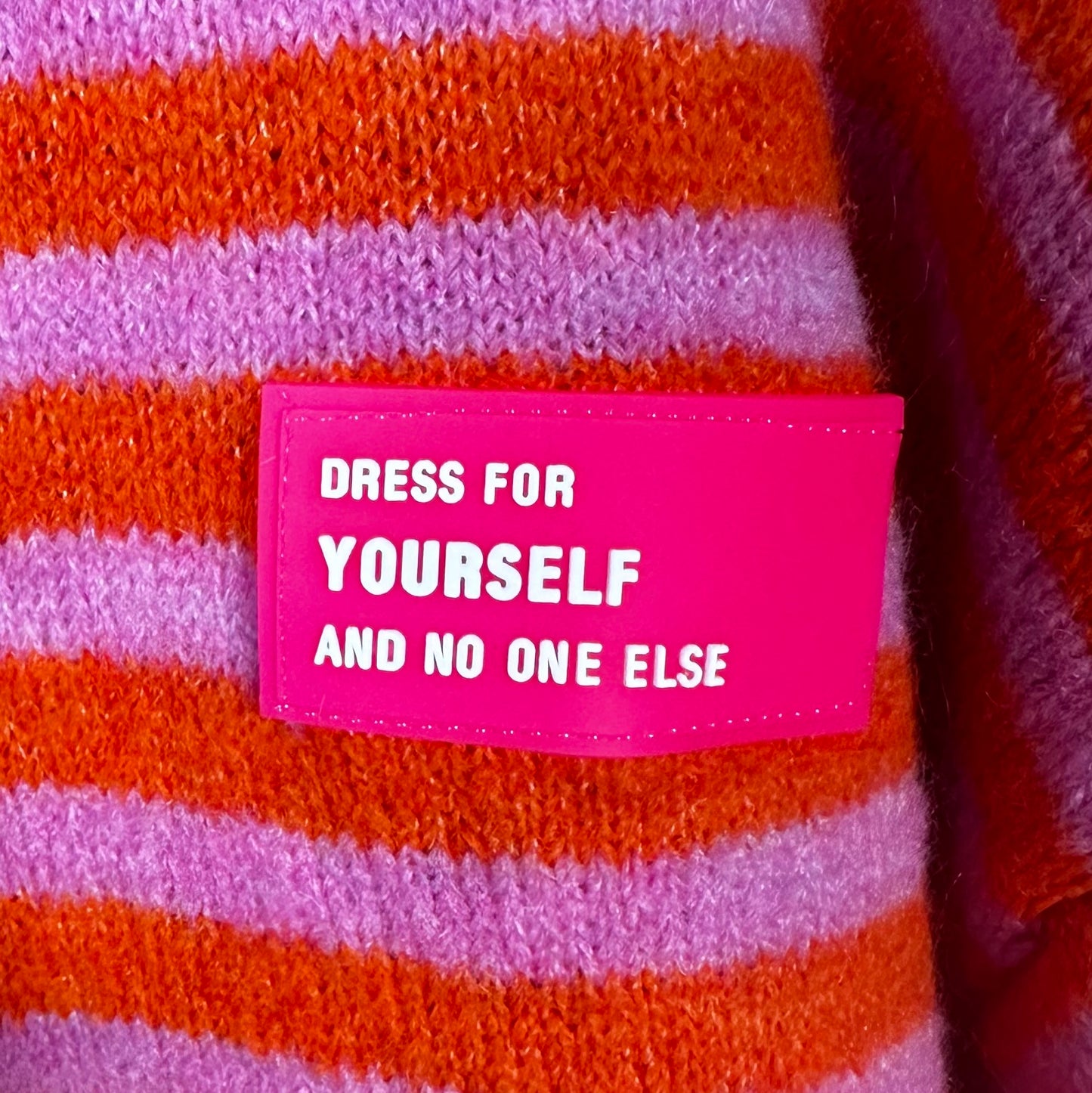 Strickjacke "DRESS4YOURSELF" orange-rosa-gestreift (oneSize)