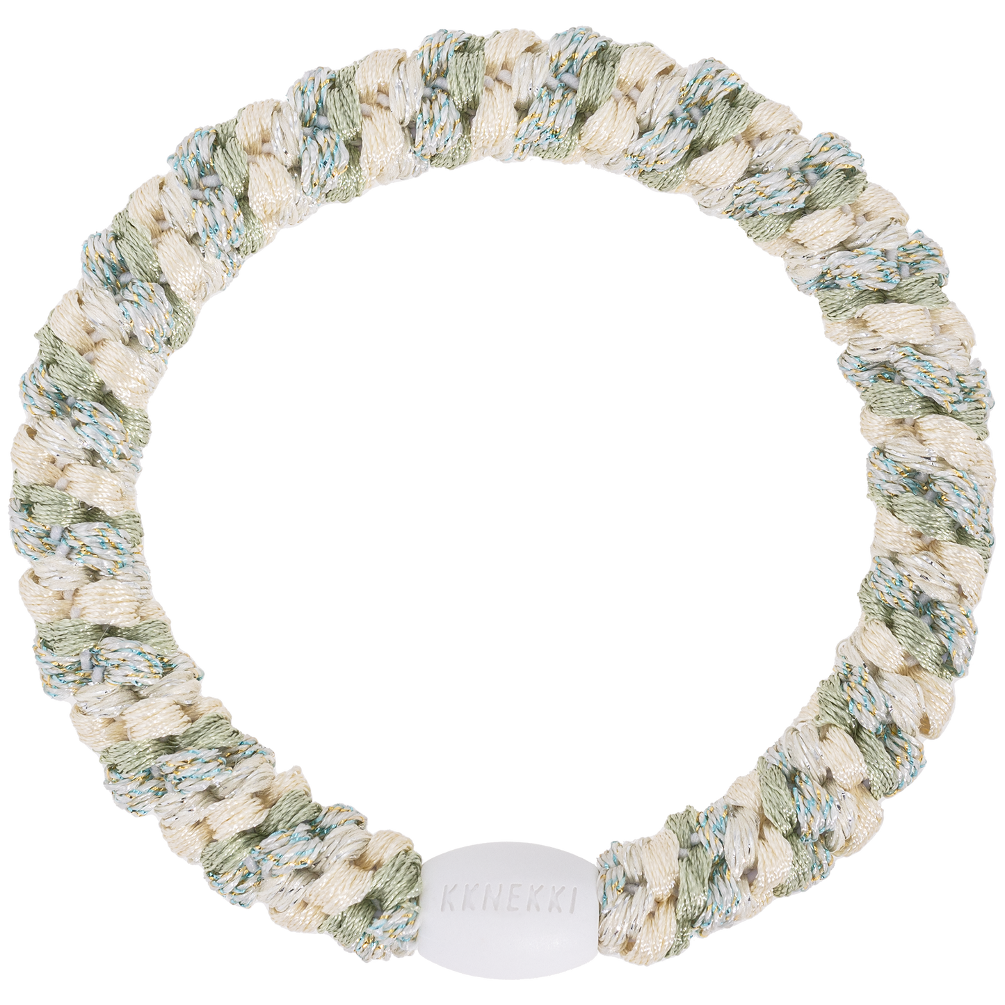 KKNEKKI (Haar)Band (MIX IVORY GLITTER DUSTY LIND GREEN)