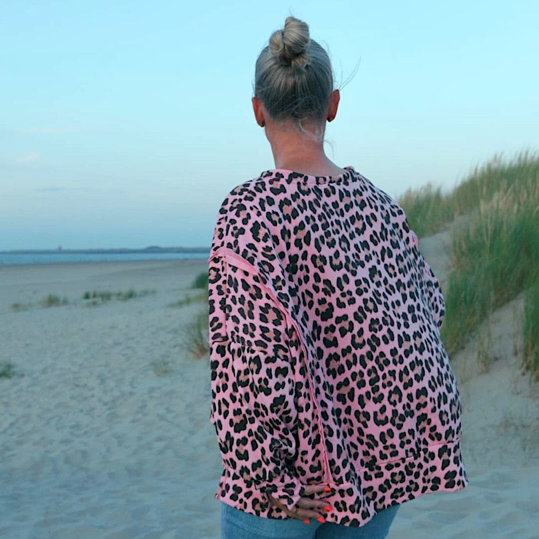 Sweater "LEO" in Rosa (oversize geschnitten)