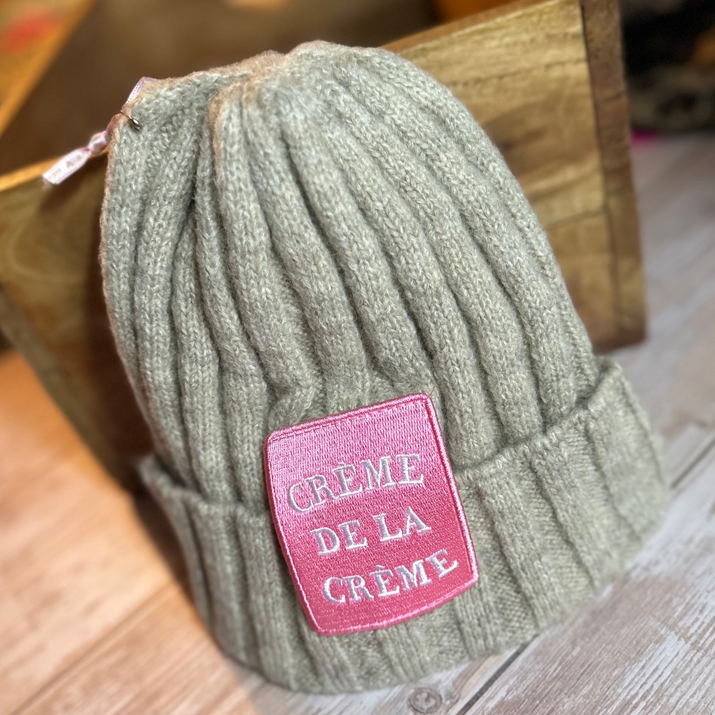 Mütze "Creme de la creme" in beige-grau