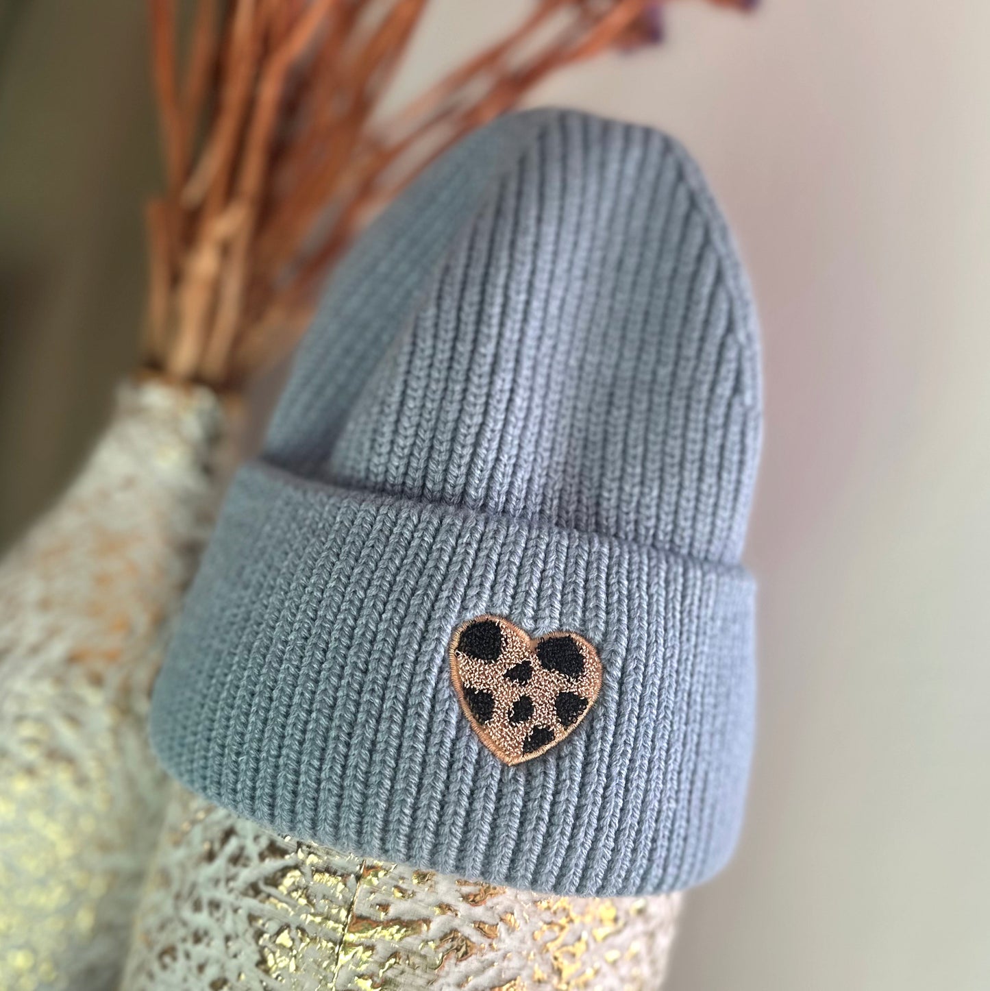 Mütze "LEO" in Blau-Grau