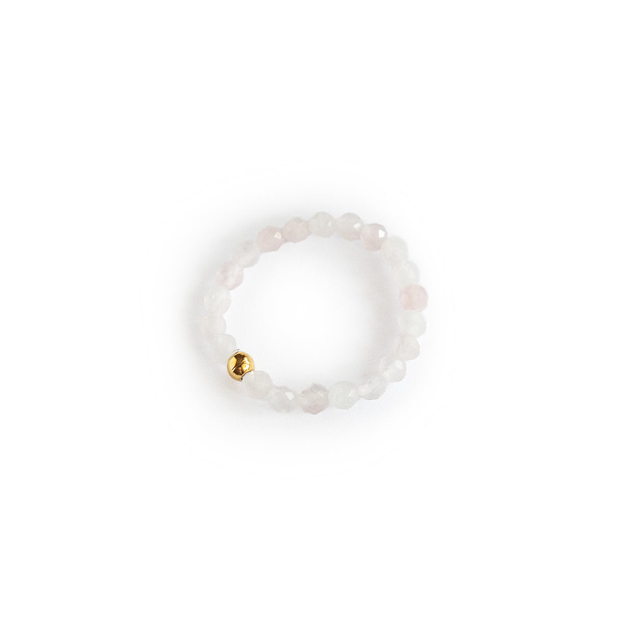 elastischer Ring aus rosequartz "rosa"