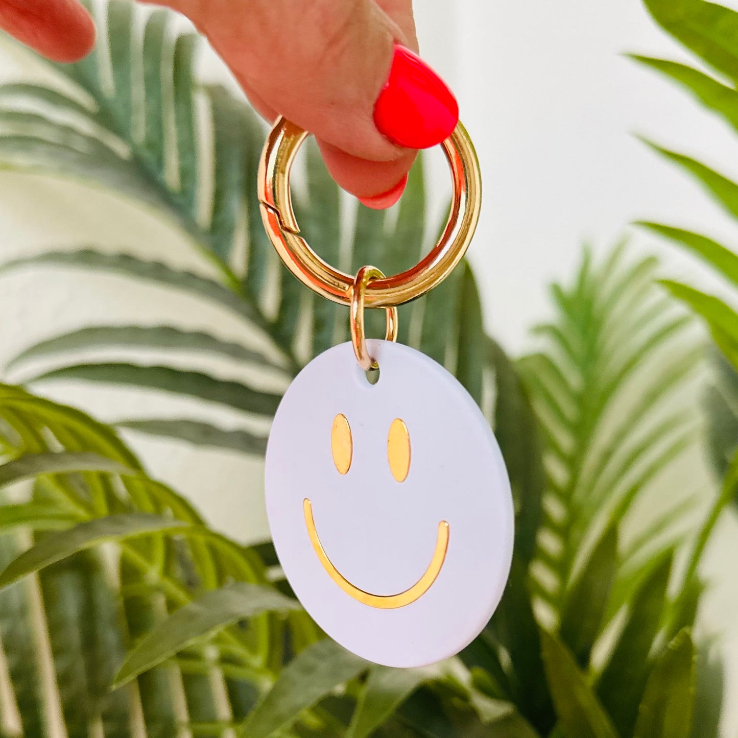 Statement Key Pop "Smiley" in babyblau-matt/gold