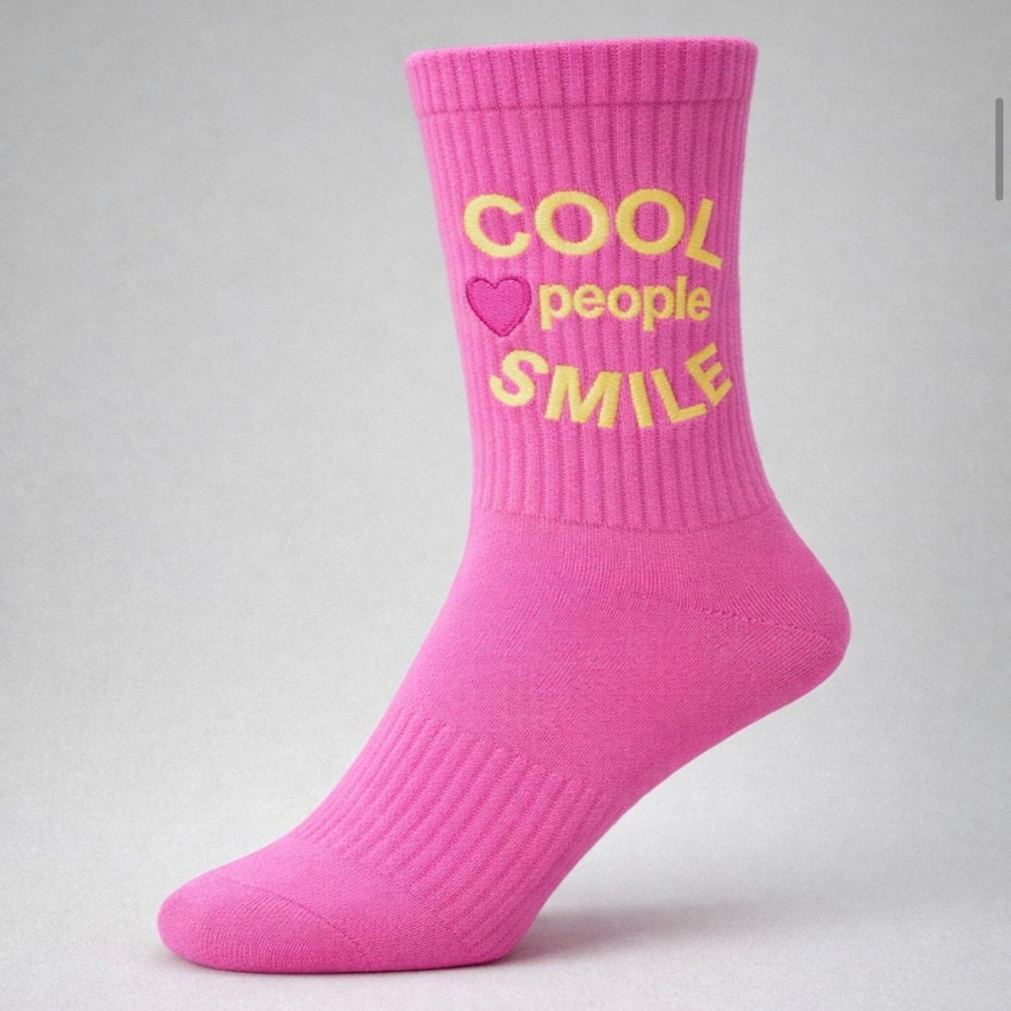 Socken "COOL people SMILE" (PINK) Alps and Beach