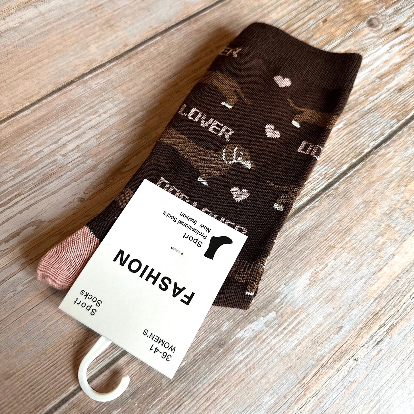 Socken "DOGLOVER" braun