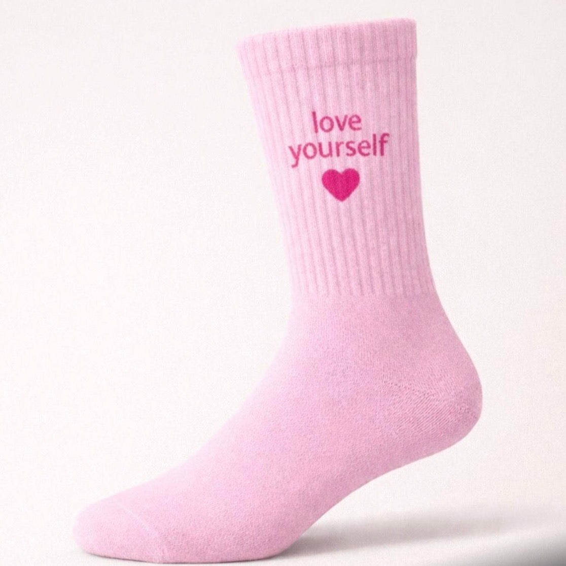 Socken "LOVE YOURSELF" (rosa-pink) Alps and Beach