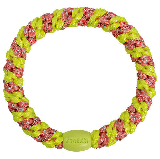 KKNEKKI (Haar)Band (STRIPE CORAL NEON YELLOW)