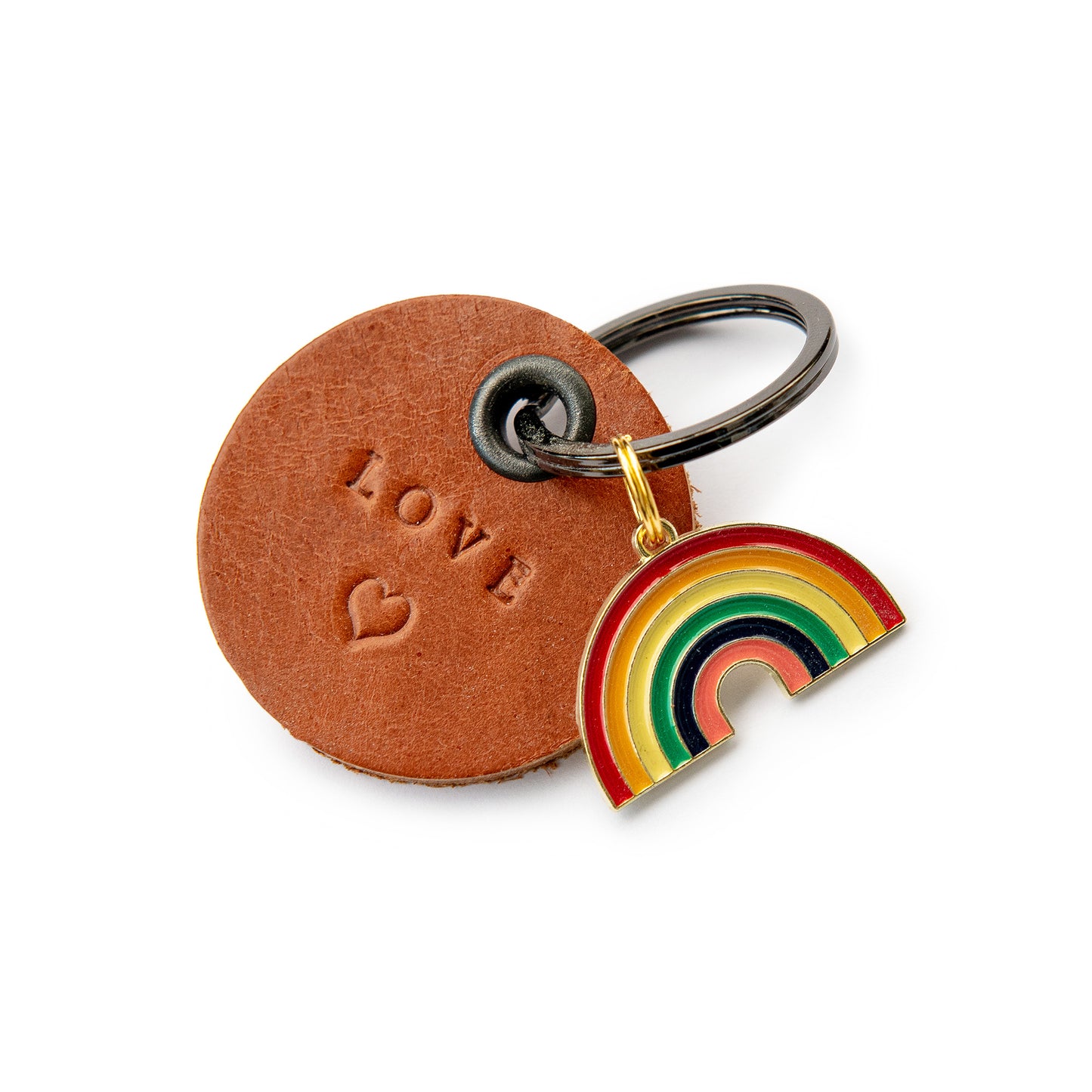 Schlüsselanhänger mit Wunschtext "rainbow"