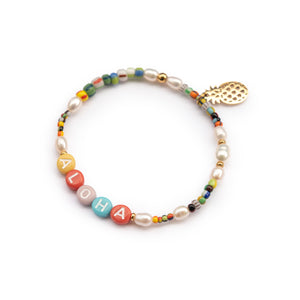 Armband "ananas" mit Wunschtext (verschiedene Farbvarianten)