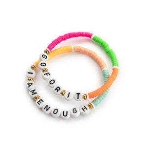 Armband "lara" mit Wunschtext (verschiedene Farbvarianten)