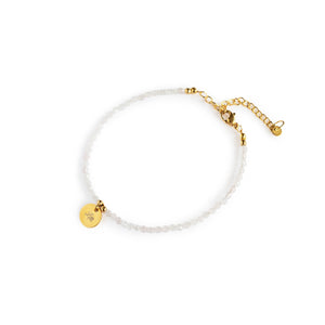 Armband "rosa" aus rosequarz und mit Wunschgravur  (in Gold oder Silber)