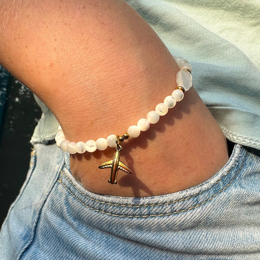 Muschelperlenarmband "fligh high" (in Gold oder Silber)