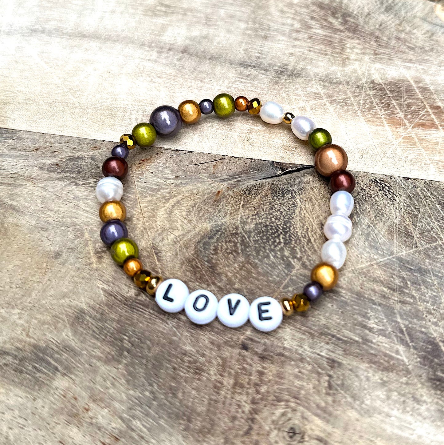 Armband "Karma&Love" mit 3D Effekt (mit Wunschtext & in deiner Wunschfarbe)