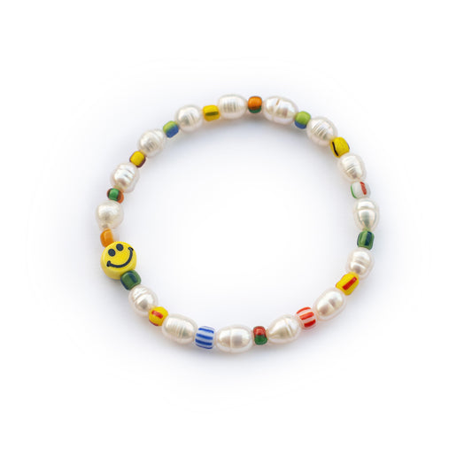 Armband "happy" mit Keramik-Smiley