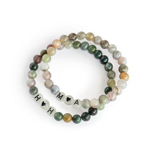 Armband "nature" mit Wunschinitialen (2 Varianten zur Auswahl)