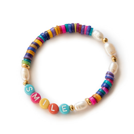 Muschelperlenarmband "tiana" mit Wunschtext