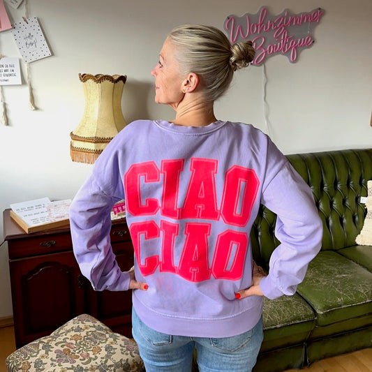 Sweater "CIAO CIAO" in flieder