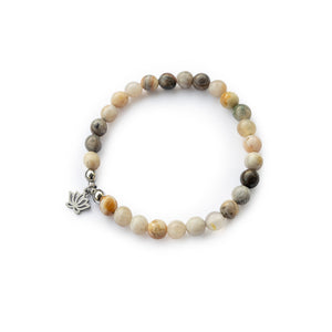 Armband "namasté" aus runden Natursteinperlen (4 verschiedene Varianten)
