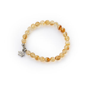 Armband "namasté" aus runden Natursteinperlen (4 verschiedene Varianten)