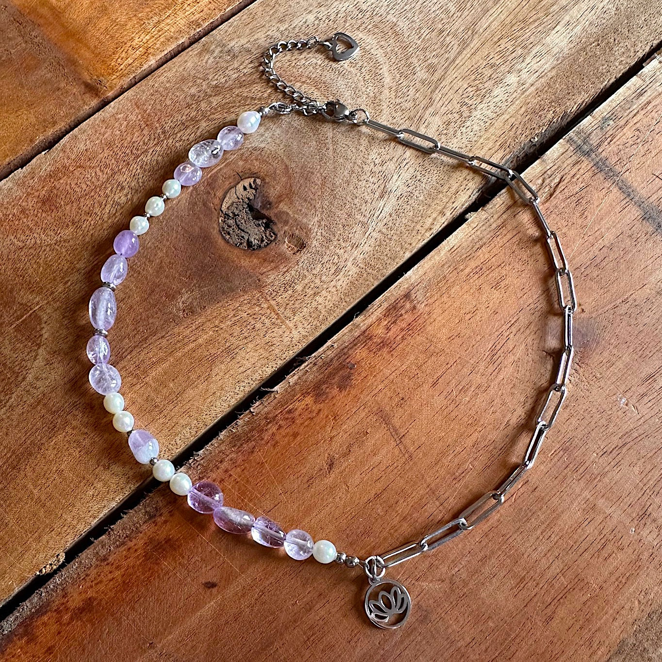 Choker "Pearl Fusion Amethyst" mit Wunschanhänger