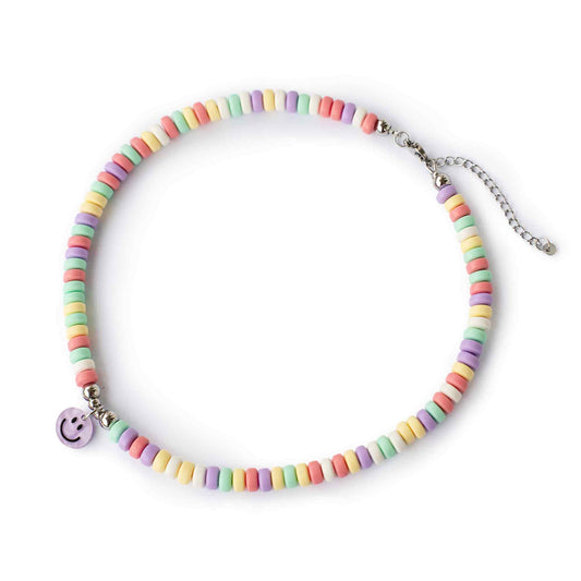 Choker "candy-love" mit Smiley-Anhänger (verschiedene Farben zur Auswahl)