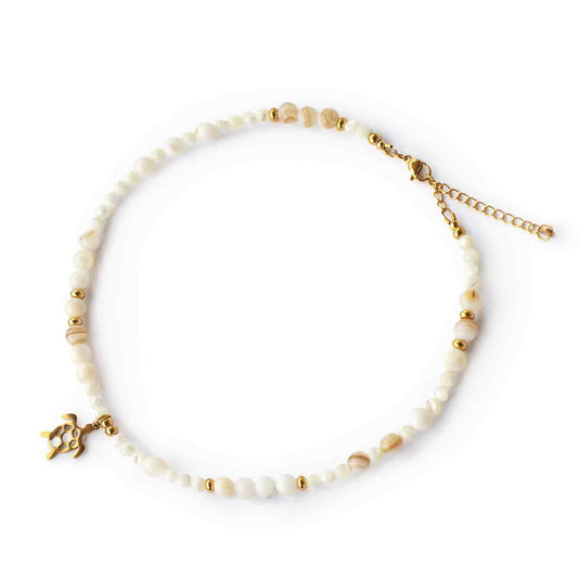 Choker "lagoon love" aus Muschelperlen (mit Anhänger in Gold oder Silber)