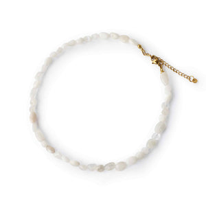 Choker "Selene" aus Mondsteinperlen (in Gold oder Silber, 3 weitere Perlenvarianten zur Auswahl)