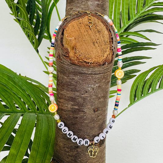 Choker mit Wunschtext "summervibes" (in Gold oder Silber)
