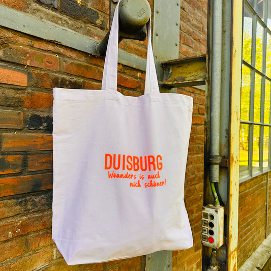 Statementtasche "DUISBURG - Woanders is auch nich schöner" Flieder mit NEON-Print