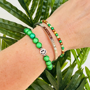 SET "green harmony" (aus Edelstahl in Gold oder Silber, mit Wunschgravur)
