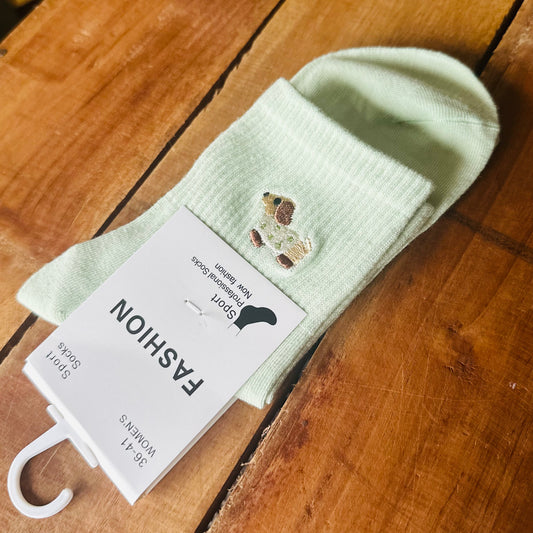 Socken "DACKEL" in mint/pastellgrün