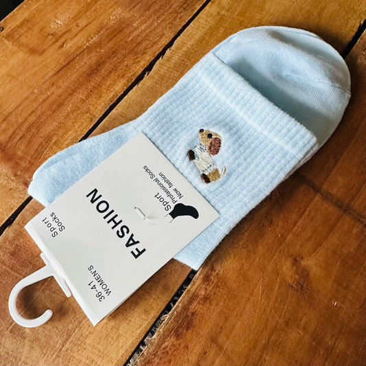 Socken "DACKEL" in hellblau