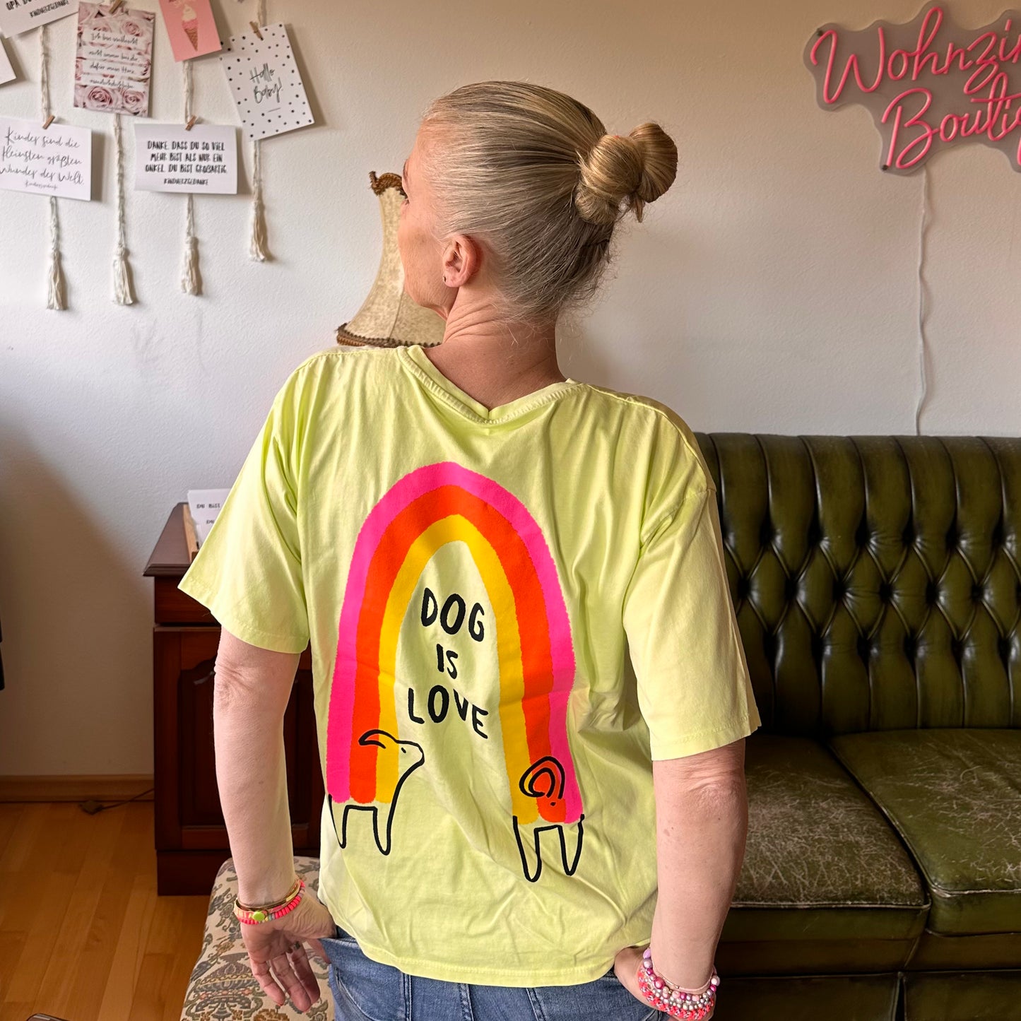 Shirt "DOG IS LOVE" lime (oneSize)