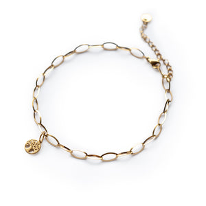 Fußkettchen "Karin" mit Wunschanhänger (aus Edelstahl in Gold oder Silber)