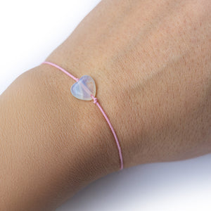 Glücksbändchen "opal" (Bandfarbe wählbar)