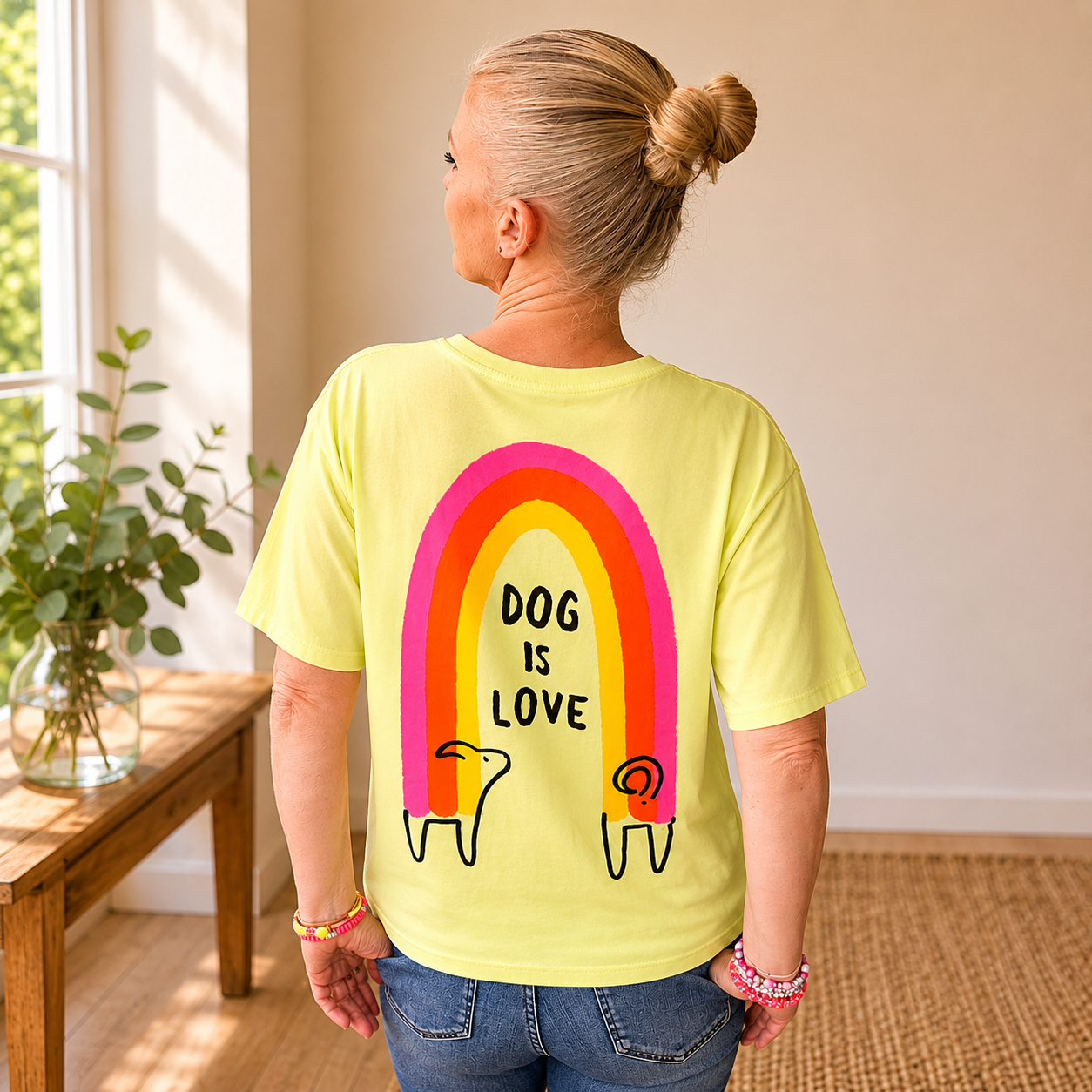 Shirt "DOG IS LOVE" lime (oneSize)