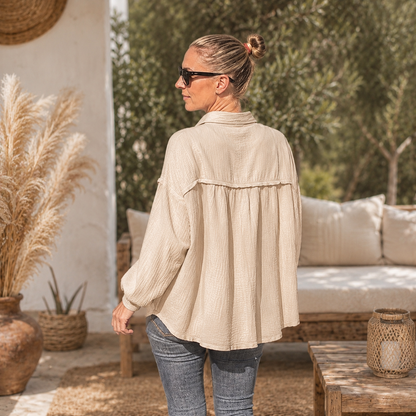 Musselinbluse (Beige, oneSize)